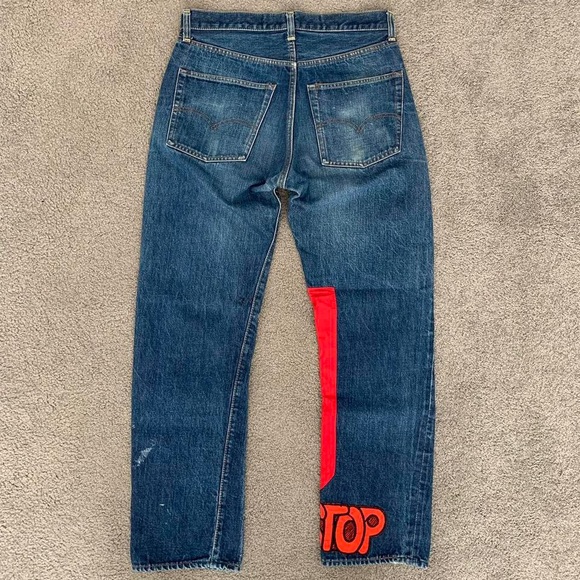70s 1970s Selvedge Redline Original Patchwork Levi’s 501 Custom Denim Jeans - Picture 4 of 8